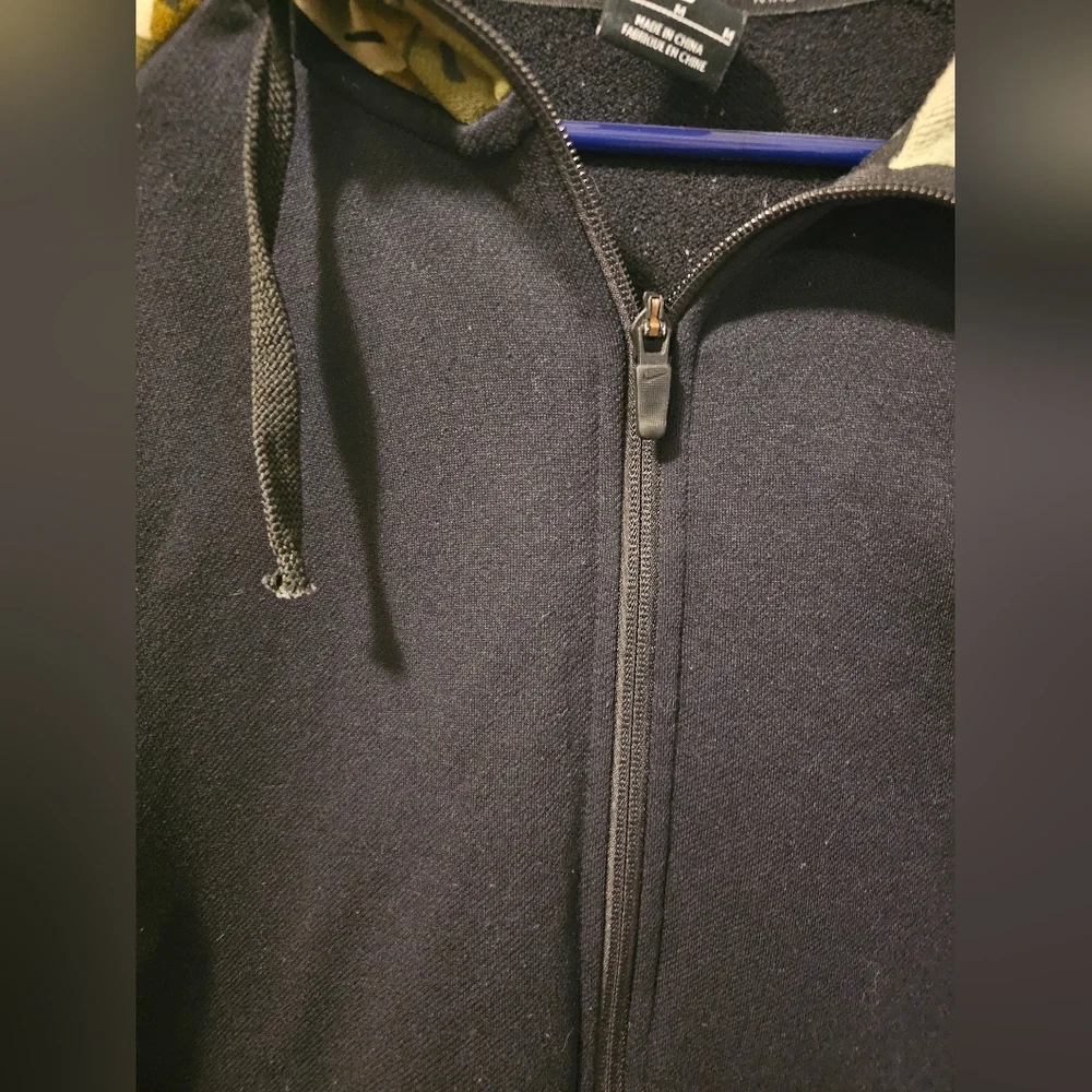 Nike Dri Fit Full Zip Camo Hoodie Jacket Black & Army Green Men's Medium Unisex